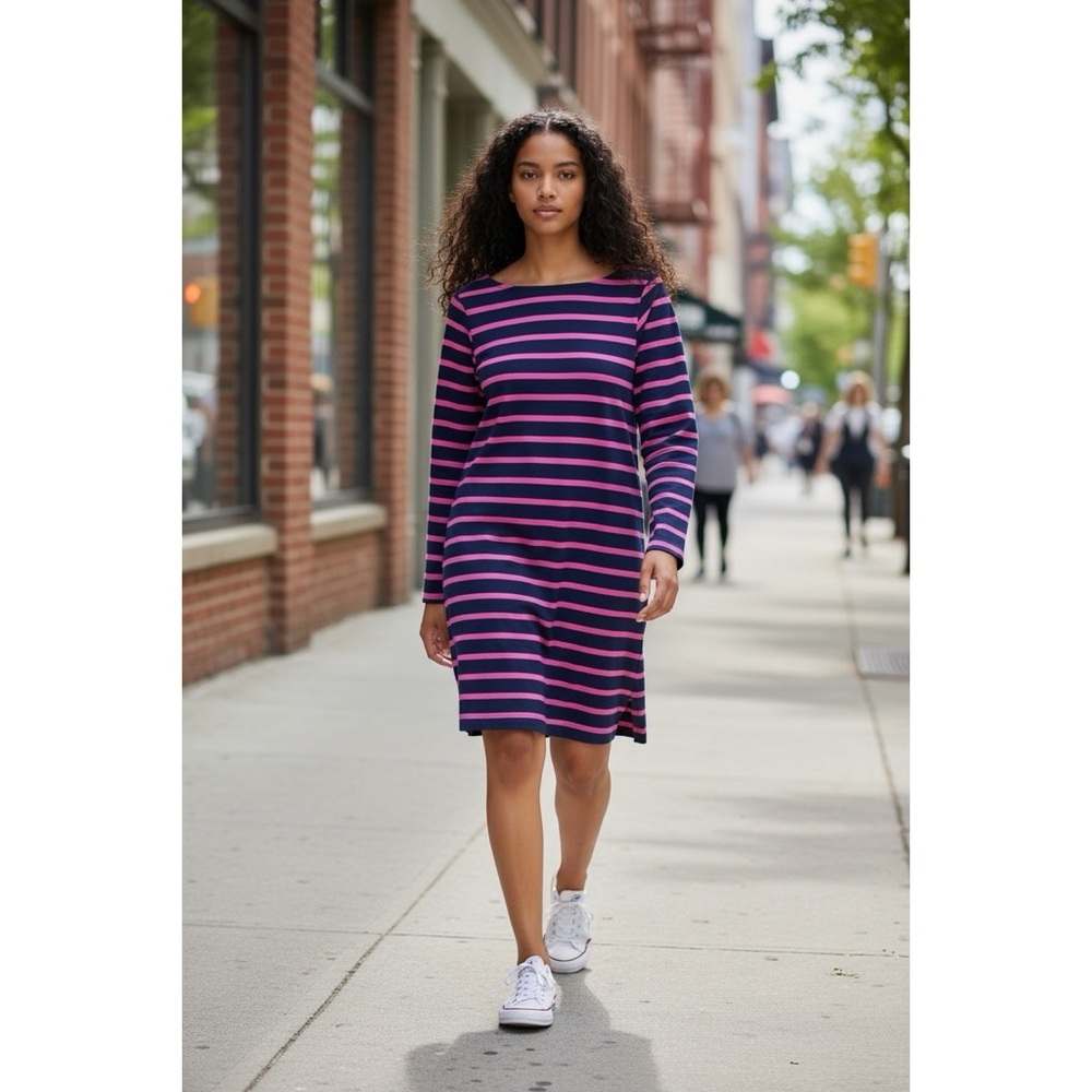 Hatley Striped Cotton Long Sleeve Dress L